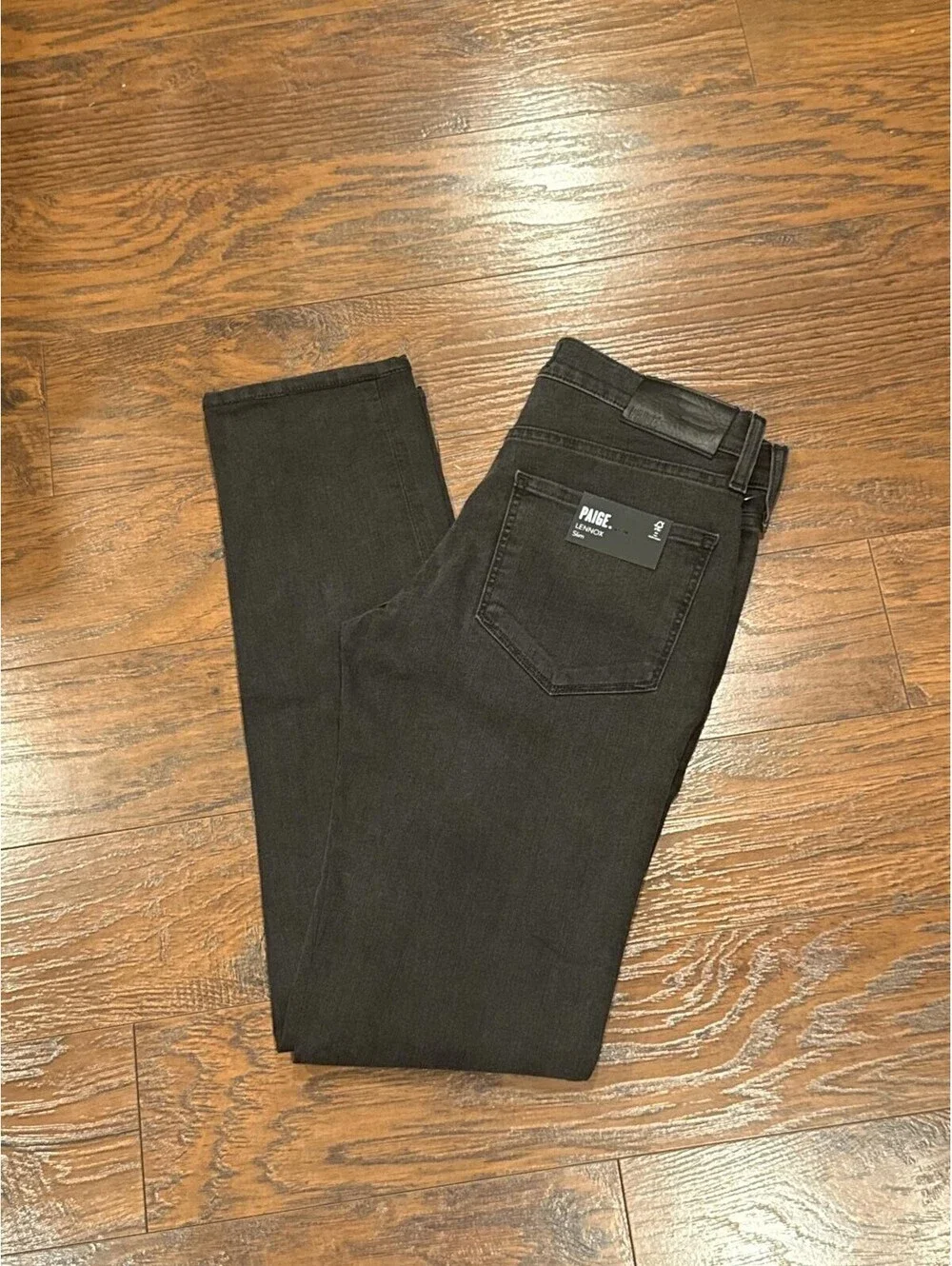 PAIGE Lennox Slim Fit Black Stretch Jeans Men’s 30 Transcend